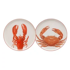 KARE Design Accessoires>Assiettes Crabes rouges Ø27cm assorties