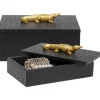 KARE Design Accessoires>Boîte Crocodile noir (2/Set)