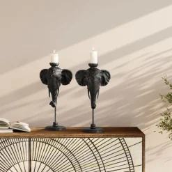 KARE Design Accessoires>Bougeoir Elephant Head noir 49cm
