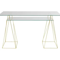 KARE Design Meubles>Bureau Polar laiton-verre trempé 8mm