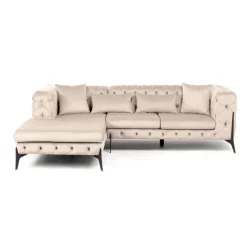 KARE Design Meubles>Canapé d angle Bellissima velours taupe gauche