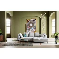 KARE Design Meubles>Canapé d angle Gianni Cord gris droite