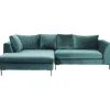 KARE Design Meubles>Canapé d angle Gianni velours vert gauche noir