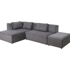 KARE Design Meubles>Canapé d angle Infinity Ottomane Cord gris gauche