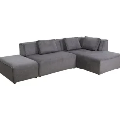 KARE Design Meubles>Canapé d angle Infinity Ottomane Cord gris droite