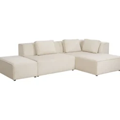KARE Design Meubles>Canapé d angle Infinity Ottomane Cord crème droite