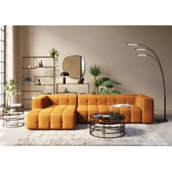 KARE Design Meubles>Canapé d angle Salamanca brun doré gauche 320cm