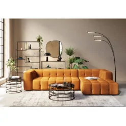 KARE Design Meubles>Canapé d angle Salamanca brun doré droite  320cm