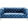 KARE Design Meubles>Canapé Look 2-places velours bleu