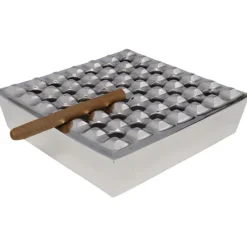 KARE Design Accessoires>Cendrier Soho carré argenté 25x25cm