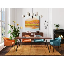 KARE Design Meubles>Chaise a. acc. Alexia.velours orange