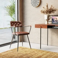 KARE Design Meubles>Chaise a. acc. Salsa.cuir marron