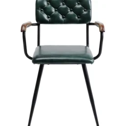 KARE Design Meubles>Chaise a. acc. Salsa.cuir vert foncé