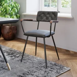 KARE Design Meubles>Chaise a. acc. Salsa.cuir vert foncé