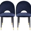 KARE Design Meubles>Chaise Iris velours bleu (2/set)