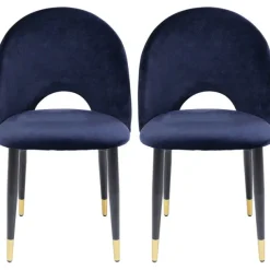 KARE Design Meubles>Chaise Iris velours bleu (2/set)