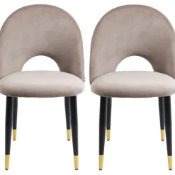 KARE Design Meubles>Chaise Iris velours taupe (2/set)