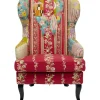 KARE Design Meubles>Fauteuil à oreilles Patchwork rouge