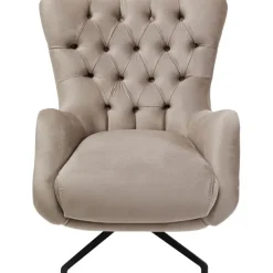 KARE Design Meubles>Fauteuil pivotant Bellissima velours taupe