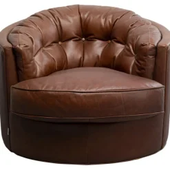 KARE Design Meubles>Fauteuil pivotant Music Hall cuir marron