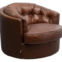 KARE Design Meubles>Fauteuil pivotant Music Hall cuir marron