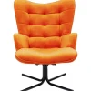 KARE Design Meubles>Fauteuil pivotant Oscar velours orange