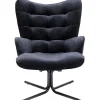 KARE Design Meubles>Fauteuil pivotant Oscar velours noir