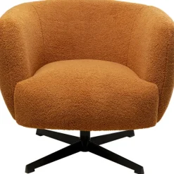 KARE Design Meubles>Fauteuil pivotant Peony Fuzzy Caramello