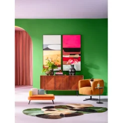 KARE Design Meubles>Fauteuil pivotant Peony Fuzzy Caramello