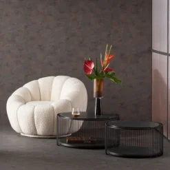 KARE Design Meubles>Fauteuil pivotant Peppo Bloom blanc