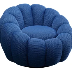KARE Design Meubles>Fauteuil pivotant Peppo Bloom bleu