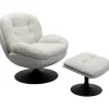 KARE Design Meubles>Fauteuil pivotant + repose-pieds Stanford