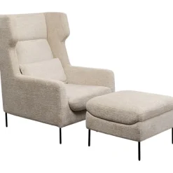 KARE Design Meubles>Fauteuil + tabouret Quinn High beige