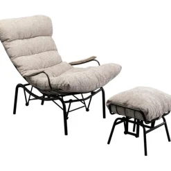 KARE Design Meubles>Fauteuil + tabouret Vienna Swing beige