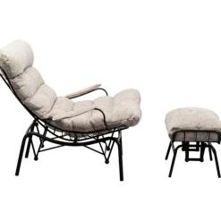 KARE Design Meubles>Fauteuil + tabouret Vienna Swing beige