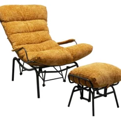 KARE Design Meubles>Fauteuil + tabouret Vienna Swing jaune