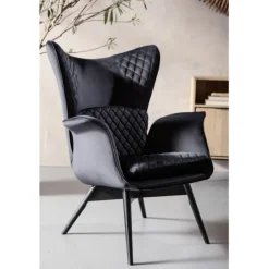 KARE Design Meubles>Fauteuil Tudor Velvet noir