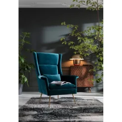 KARE Design Meubles>Fauteuil Vegas Forever pétrole