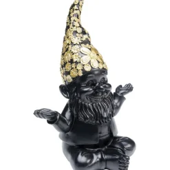 KARE Design Accessoires>Figurine décorative Nain Meditation noir-doré 19cm