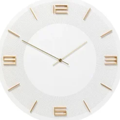 KARE Design Accessoires>Horloge murale Leonardo blanc/doré Ø49cm