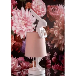 KARE Design Luminaires>Lampe à poser Animal Rabbit blanc/rose 50cm