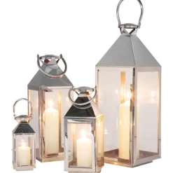 KARE Design Accessoires>Lanterne Giardino argenté (4/Set)