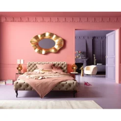 KARE Design Meubles>Lit Desire velours écru 160x200cm