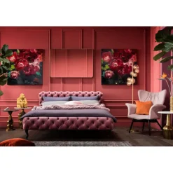 KARE Design Meubles>Lit Desire velvet rose 180x200cm