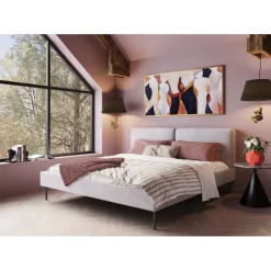 KARE Design Meubles>Lit East Side velours cotelé gris 180x200cm
