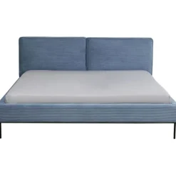 KARE Design Meubles>Lit East Side velours côtelé bleu 160x200