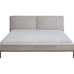 KARE Design Meubles>Lit East Side velours côtelé gris 160x200