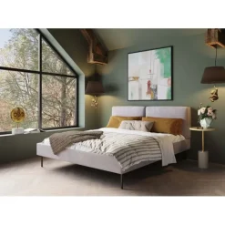 KARE Design Meubles>Lit East Side velours côtelé gris 160x200