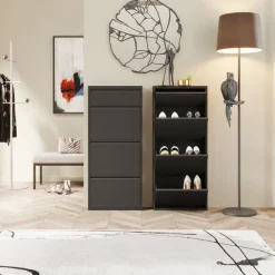 KARE Design Meubles>Meuble à chaussures Caruso 3+1 noir (MO)