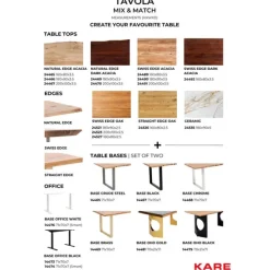 KARE Design Meubles>Plateau de table Tavola bord biseauté chêne 160x80